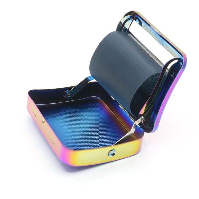 China New Logo Cigarette Rolling Accessories Manually Popular Custom Morden Hand Metal 70MM Rainbow Rolling Tool Box for sale