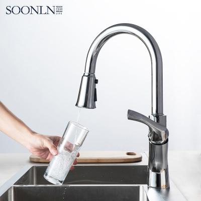 China New Modern Single Hole Deck Mounted Three Way Filtered Water Purifier Faucet Wash Sink Purify Kitchen Mixer Pull Out Kitchen Main Faucet for sale