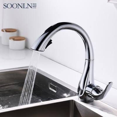 China Modern Hot Selling Chrome Plating Luxury High Quality Single Lever Mixer Pull Out Faucets Basin Faucet for sale