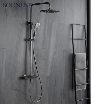 China With Sliding Bar New Product Exposed Wall Mounted Doors Sliding Bathroom Showers Set With Shower Head for sale