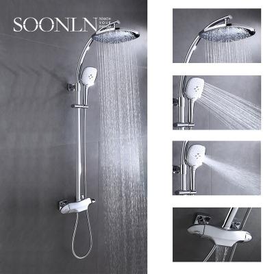 China With Slide Bar Contemporary 3 Functions Thermostatic Shower Faucet Bathroom Corner Shower Faucet Set for sale