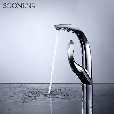 China Modern Professional 2 Way 1 Hole Single Handle Vintage Chrome Color Water Sink Kitchen Faucet for sale