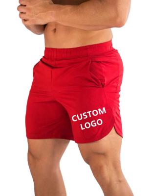 China QUICK DRY Custom White Logo Elastic Knee Length Shorts Slim Fit Men Quick Dry Workout Shorts for sale