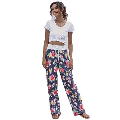 China New Summer Women Anti-wrinkle And Bandage New Arrival Spring Casual Fashion Loose Printed Pants for sale