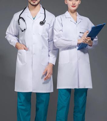 China Beskope Hospital Customized Design Cotton Ladies Doctor Nurse Uniform Hospital Uniforms White Lab Coat for sale