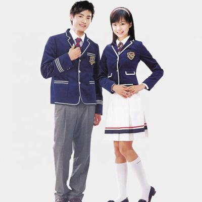 China School anti-pilling school uniforms primary colors Korean girls uniform pictures for high school girls for sale