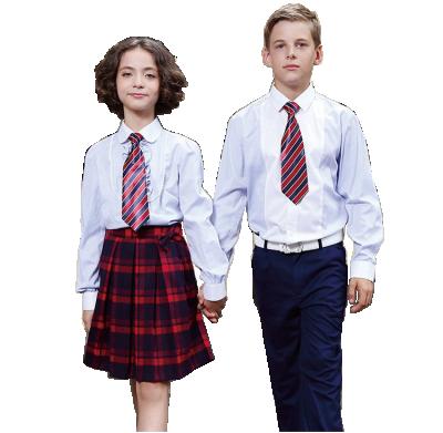 China Anti-pilling custom shirt set for primary and middle school children and girls school uniform for sale