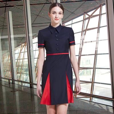 China OEM Service High Quality Airline Dress Wear Flight Stewardess Uniform Anti-pilling With Custom Design Logo for sale