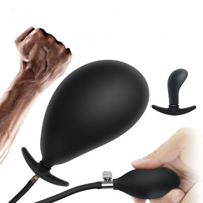 China Manually Press Inflating Anal Plug Adult Female Silicone Masturbator Stimulation Butt Inflatable Sex Toys For Men for sale