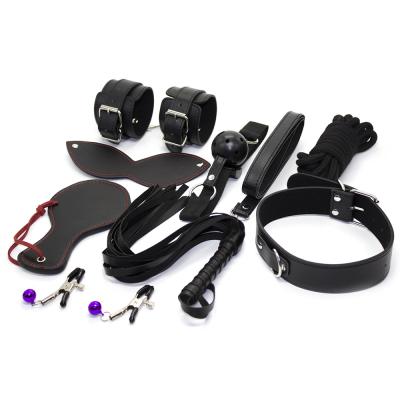 China Couple Toys BDSM Set Nipple Clamps Paddles Whip Collar BDSM Bondage Sex Toys For Couples Flirting for sale