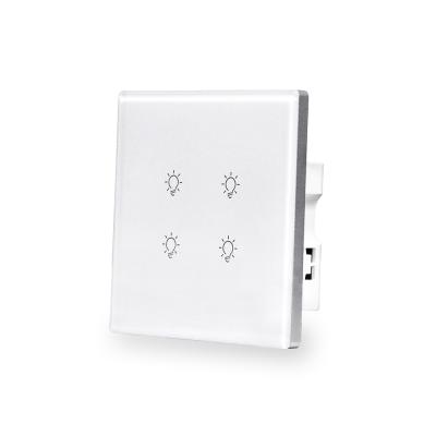 China Smart wifi glass light switch zigbee tuya australia PC+ABS+ 4gang timer remote smart switch for sale