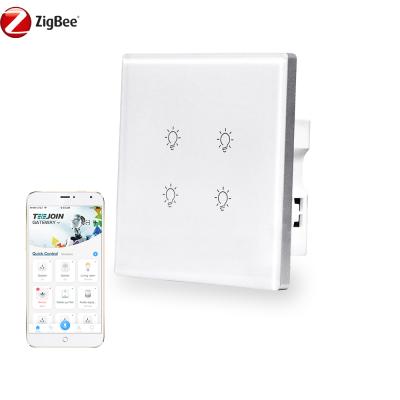 China PC+ABS+ Glass No Touch EU Neutral 3way UK Standard Alexa Google Zigbee Tuya App Wall Light Glass Curtain Switches Wifi Smart Switch for sale