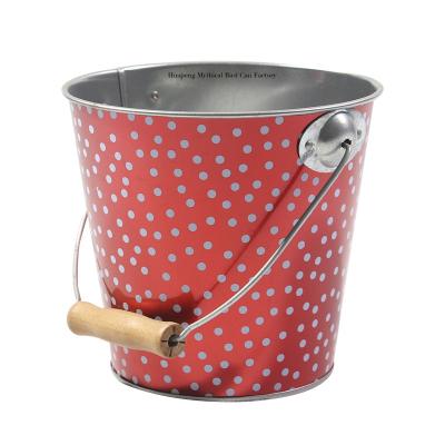 China Hot Selling Newest Ice Bucket Easter Gift Metal Tin Bucket Small Colored Metal Bucket With Handle For Kids Garden for sale