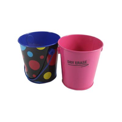 China Tinplate Factory Direct Selling Candy Metal Tin Box Bucket Gift Bucket Colorful Small Metal Bucket For Kids With Handle for sale