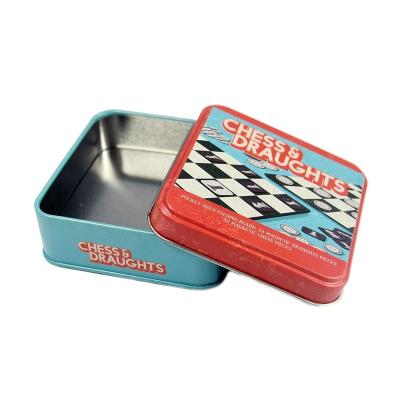 China Chess Customized Chess Piece Storage Box Chess Box Tin, Metal Chess Piece Box Storage for sale