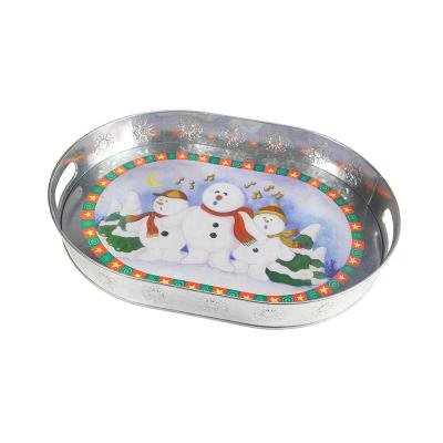 China Metal Rolling Tin Food Tray, Oval Tin Bar Beer Serving Tinplate Factory Supply Tray for sale