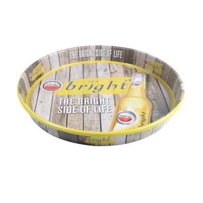 China Custom Printed Tinplate Cans And Baking Trays Wholesale Metal Lamination Non-slip Beer Tray Factory for sale