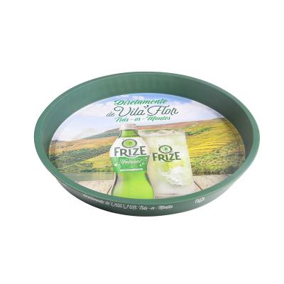 China Cheap Metal Tin Food Tray For Candy, Low Price Rolling Tin Plate Custom Tray Round Shape Metal Beer Tea Food Custom Tray for sale