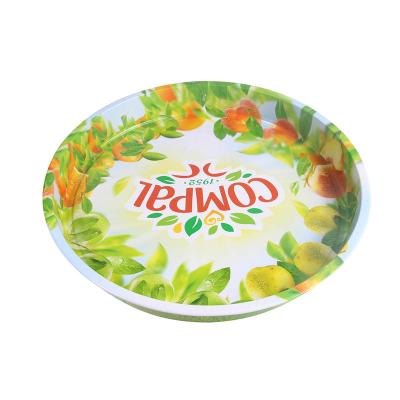 China Food Grade High Strength Tinplate Round Metal Tin Rolling Trays, Newest Design Tin Trays Wholesale Serving Tray for Beer and Bar for sale