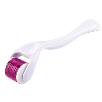 China Anti-Puffiness Handle Derma Roller White Titanium Micro Needle Roller Anti-Aging Color Skin Care Derma Roller for sale