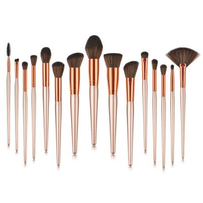 China Angular Blush Stock Brush 15pcs Professional Makeup Brush Wooden Handle Beauty Needs Makeup Brush Set for sale