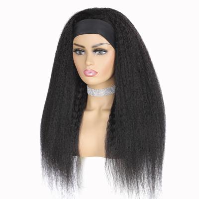 China Cheap Curly Human Hair Wig Long Curl Hair Wigs Hair Band For Women for sale