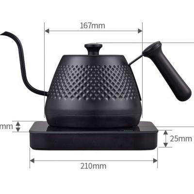 China Keep Hot 600ml Stainless Steel Japanese Coffee Kettle Electric Variable Temperature Setting Gooseneck Kettle For Pour Over Coffee for sale