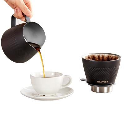 China Sustainable High Quality Coffee Serving Set Outdoor Camping Reusable Coffee Filter Dripper Coffee Maker for sale