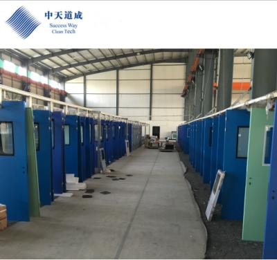 China Rinse Type Industrial Pharmaceutical Cleanroom GMP Standard Powder Coated Clean Room Door for sale