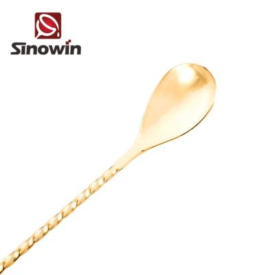 China Viable Factory Direct Stainless Steel Teardrop Design Screw Bar Spoon for sale