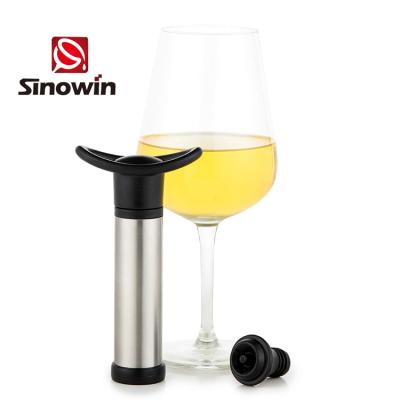 China Professional Viable Bar Accessories Stainless Steel Wine Saver Vacuum Pump with 2 Silicone Plugs for sale