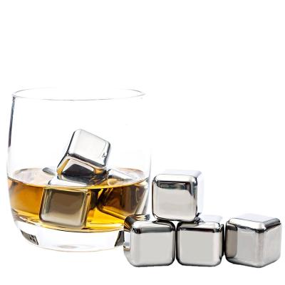 China Sustainable Amazon Success Reusable Stainless Steel Ice Cube Whiskey Stones Set for sale