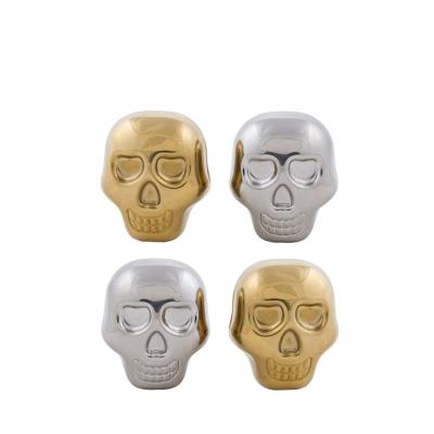 China Sustainable Christmas Stainless Skull Shape Whiskey Beer Head Fridge For Gift Set for sale