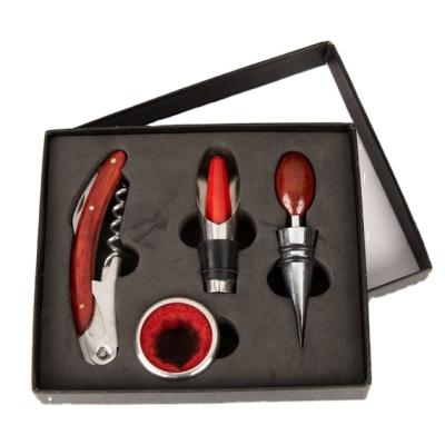 China Promotional High Quality Stocked Foil Cutter Corkscrew Wine Opener Gift Set for sale