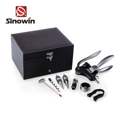 China Viable All-in-One Wine Corkscrew Opener Gift Rabbit Leather Case Box Opener For Accessories for sale