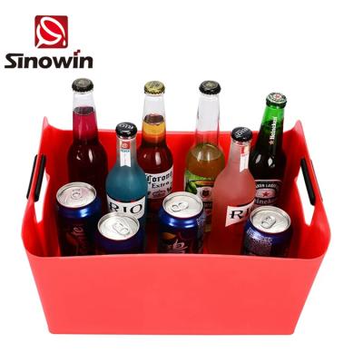 China Cheap Sustainable Multiple Choice Color Ice Bucket Beer Fridge Clear Plastic Buckets, Coolers and Wine Racks Bar Daily Accessories for sale