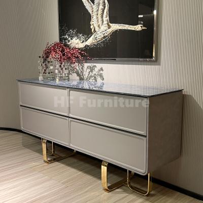 China Storage stainless leg for sideboard storage cabinet with four drawers for sale