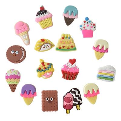 China Detachable Soft Rubber Shoe Buckle Cartoon Food Dessert Series Shoe Buckle PVC Hole Shoe Decoration for sale