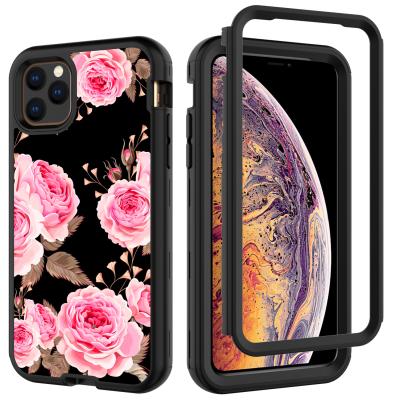 China Shockproof Anti-fall Metal Powerful Frame Phone Case Resistant 3 in 1 Cover for iphone 11 pro/promax/6.1 for sale