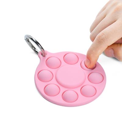 China Popular Anti-fall Round Silicone Push Bubble Tracker Accessories Cover Key Chain For Airtag Case for sale