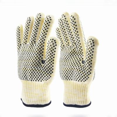 China Industrial Natural T/C Working Knitted Glove With PVC DOT Both Side for sale