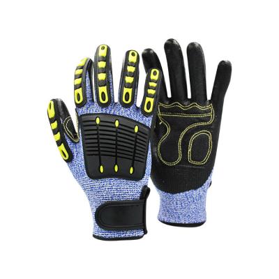 China Excellent Performance Safety Welding Mechanic Good Grip High Strength TPR Anti Impact Anti Puncture and Anti-Cut Level 5 Cut Resistant Hand Protection Gloves for sale