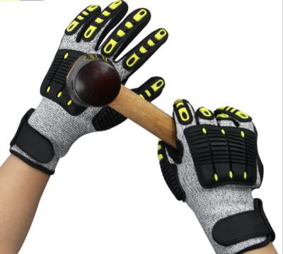 China Anti Impact Safety TPR Anti Impact Knit Industrial Rubber Liner Cut Resistant Mechanic Work Safety Gloves for sale