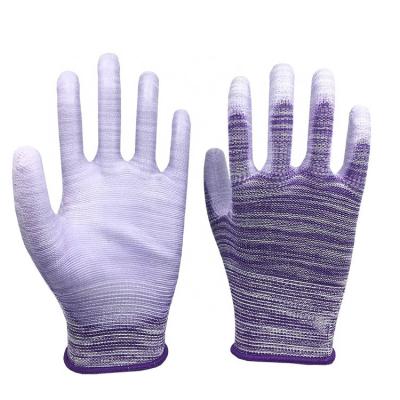 China Industrial Protective Protective Gear Customized Logo Knitted PU Coated Colorful Hand Protection Work Gloves for sale