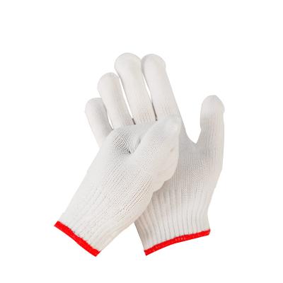 China Protect Hand Hot Sale White Industrial Hand Twine Knit For Chatting Nylon Work Bulk Cheap Work Gloves for sale