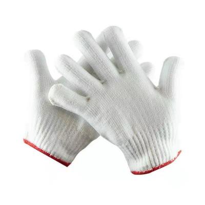 China Protect Hand SANSHOU Off White Cotton Polyester Knitted Nylon Machine Work Safety Gloves for sale