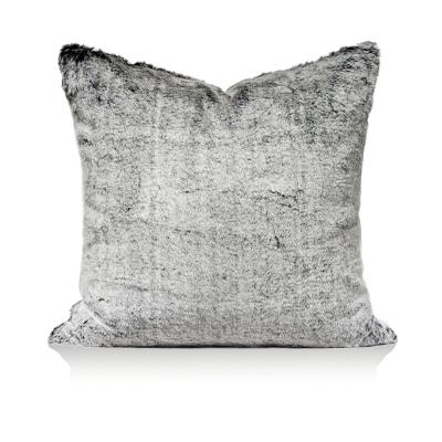 China Home Decor Gray Artificial Fur Cushion Cover Design Comfortable Solid Square Tile Case for sale