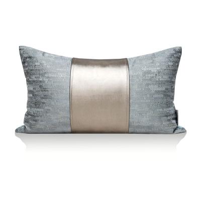 China Home Decor Gray Jacquard Cushion Cover Gold Modern Design Comfortable Tile Lumbar Pillow for sale