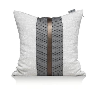 China Home Decor Gray Embroidery Cushion Cover Metallic Modern Design Cozy Square Tile Case for sale