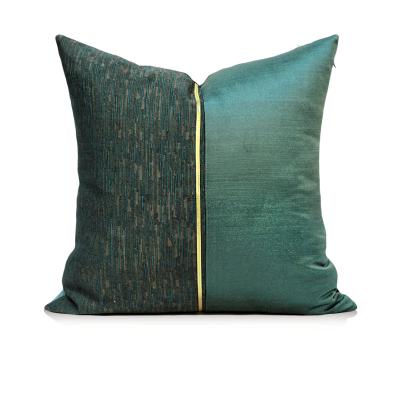 China Home Decor Minimalism Design Cozy Square Tile Case Green Jacquard Cushion Cover for sale